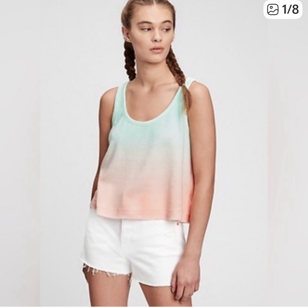 NWT Gap Towel Terry Scoopneck Tank Top in Ombre size XL Tall